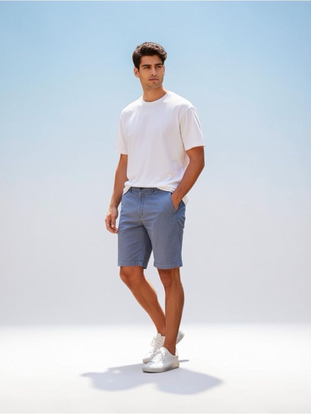 Mens Cremieux Chambray Shorts Size 38